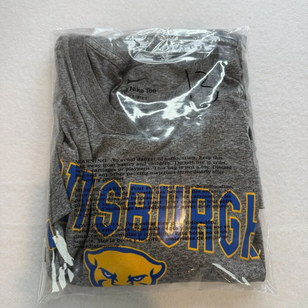 University of Pittsburgh Panthers Nike Gray Long  Sleeve shirt Size Men XXL Pitt